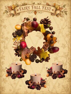 Woodland Whispers 🍃🧚‍♂️ Fall & Thanksgiving Candle Decor Set of 4